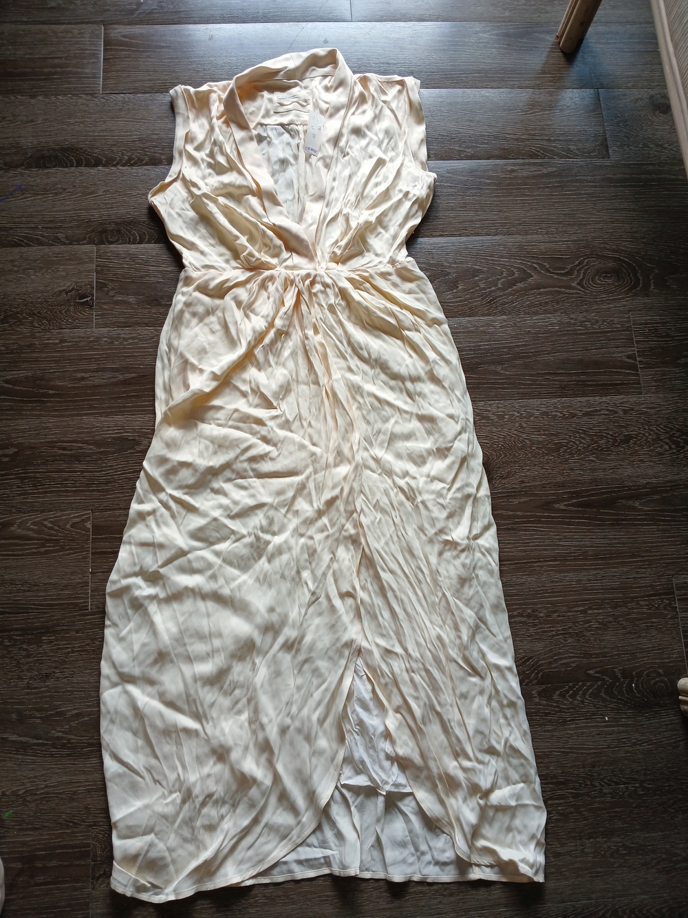 Anthropologie Pale Cream Sleeveless Maxi Dress Sz 12 NWT